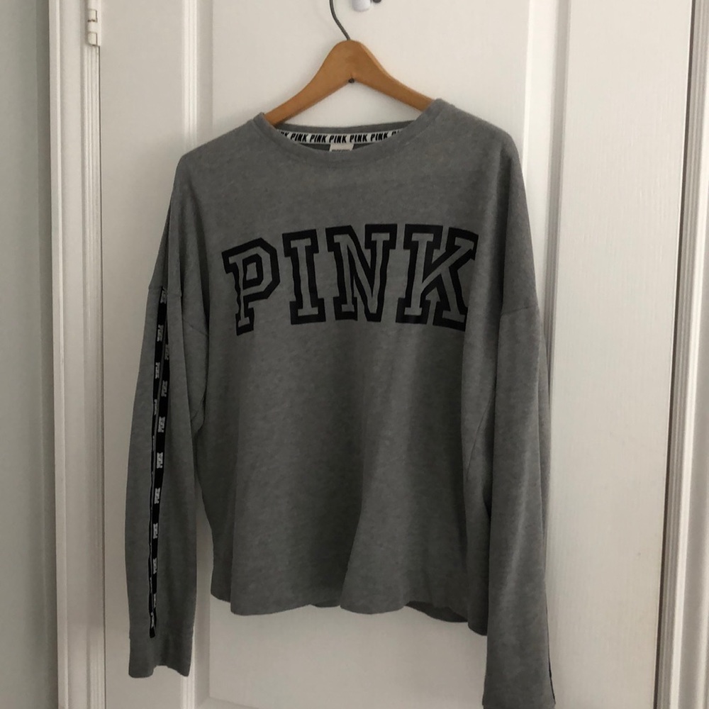 gray pink sweater